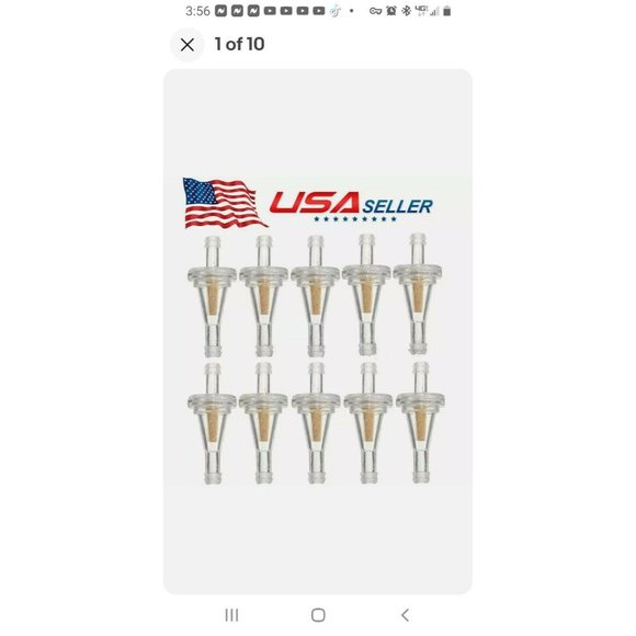 10pcs 1/4" Inline Fuel Filter Hose & Clams for Motorcycle Dirt Bike ATV UTV etc. - Picture 3 of 3